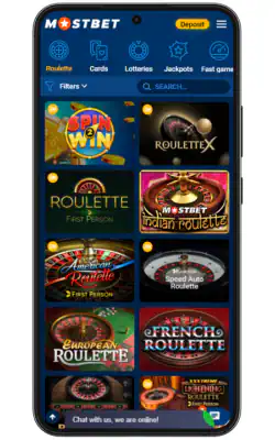 mostbet app roulette