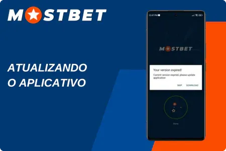 Notificação de atualização no aplicativo Mostbet