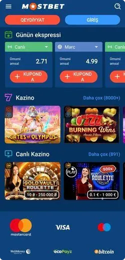 Populyar bukmeker Mostbet yükle apk