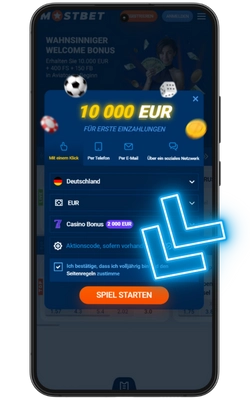 App öffnen und sich bei Mostbet anmelden