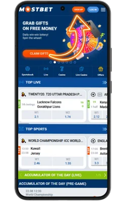 Launch the Mostbet app