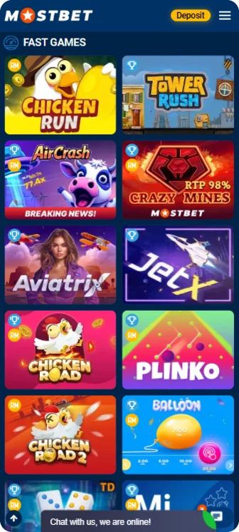 Mostbet Casino app Fast games