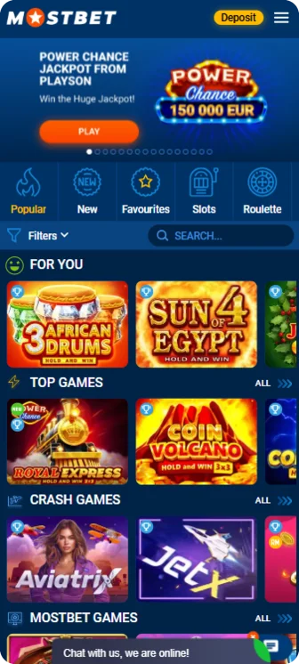 Mostbet Casino app games