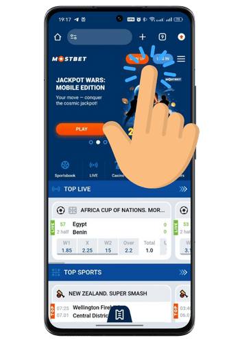 official Mostbet casino on smartphone